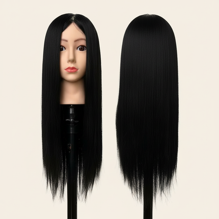 Manikin Head for Braiding Practice with 95% Human Hair | Mannequin Head for Styling, Hairdresser Training & Long Hair Doll Model - gallery 1