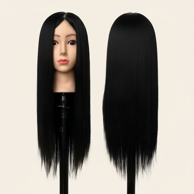 Manikin Head for Braiding Practice with 95% Human Hair | Mannequin Head for Styling, Hairdresser Training & Long Hair Doll Model - gallery 1