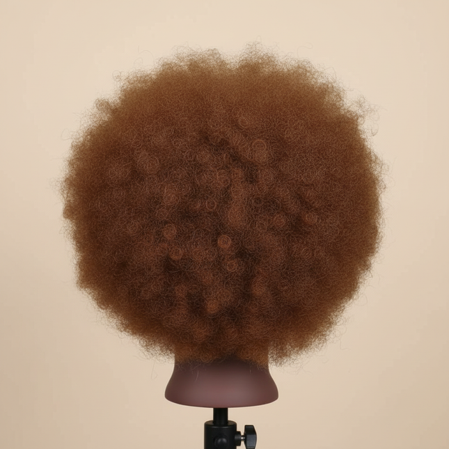 Afro Mannequin Head 8inches 100% Human Hair Traininghead Styling Head Braid Hair Dolls Head for Practicing Cornrows and Braids - gallery 1