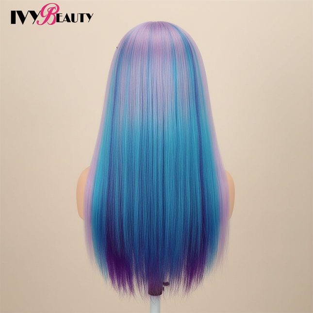 Cosmetology Mannequin Doll Head With Rainbow Color Hair For Braiding Hair Styling Training Hairart Hairdressing Salon Display - gallery 1