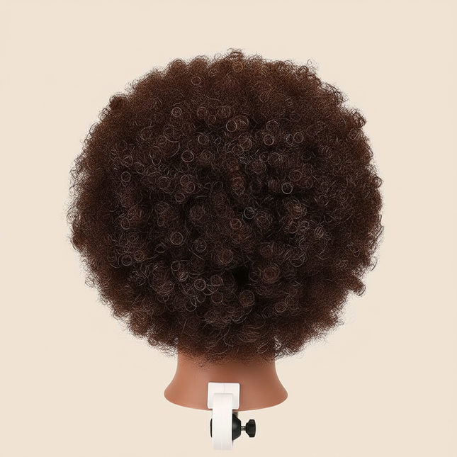 Afro Mannequin Head 100% Real Hair Traininghead Styling Head Braid Hair Dolls Head for Practicing Cornrows and Braids 6inches - gallery 1