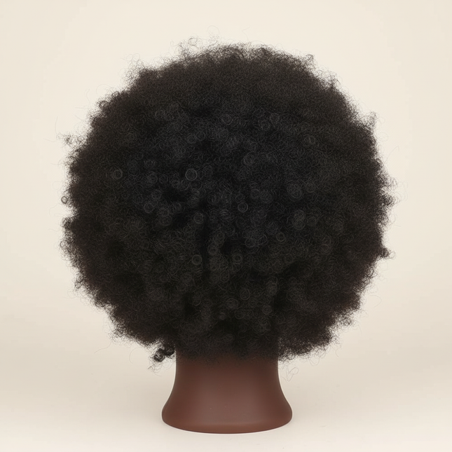 Afro Mannequin Head 8inches 100% Human Hair Traininghead Styling Head Braid Hair Dolls Head for Practicing Cornrows and Braids - gallery 1