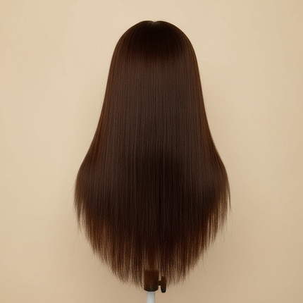100% Human Hair Mannequin Head Natural Black Color Practice Training Model For Hairdresser Professional Can Be Ironed MUXI IDO - gallery 1