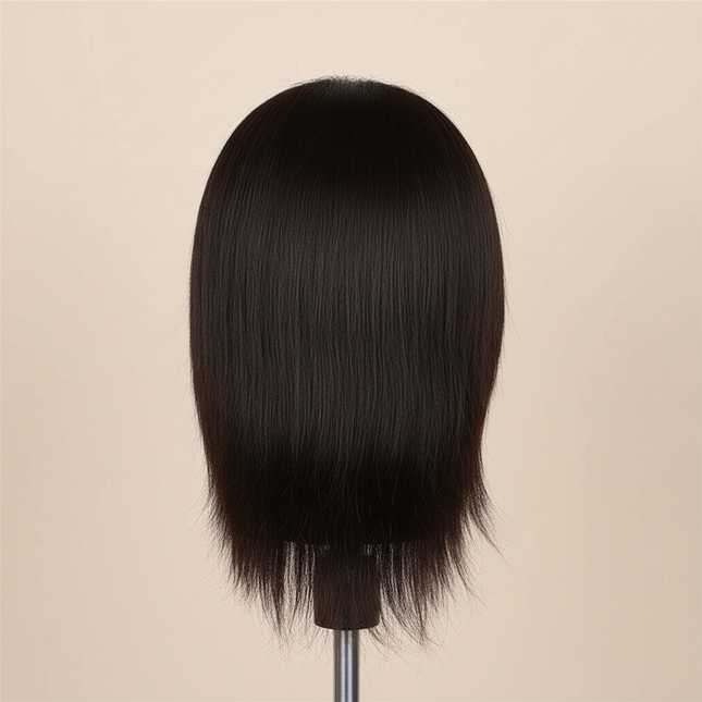 100% Human Hair Male Mannequin Head With Hair Beard Practice Manikin Hairdresser Cosmetology Training Doll Head For Hair Styling - gallery 1