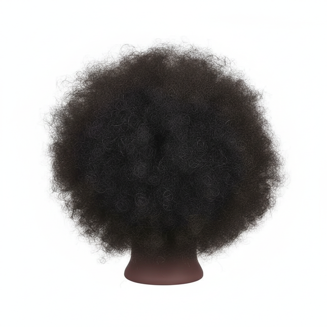 Afro Mannequin Heads With 100%Real Hair With Adjustable Tripod Hairdressing Dolls Training Head For Practice Styling Braiding - gallery 1