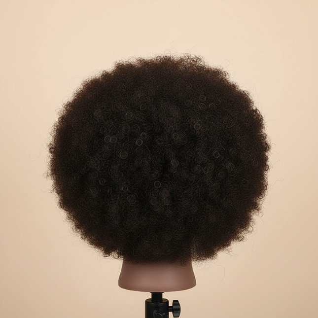 Afro Mannequin Heads With 100%Real Hair With Adjustable Tripod Hairdressing Dolls Training Head For Practice Styling Braiding - gallery 1