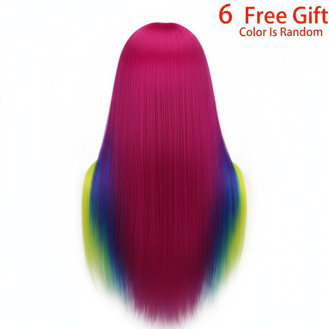 Simnient 70cm Colourful Synthetic Hair For Dolls Tress Mannequin Head For Hairstyles Hairdressing Braiding Training Dummy Doll - gallery 1