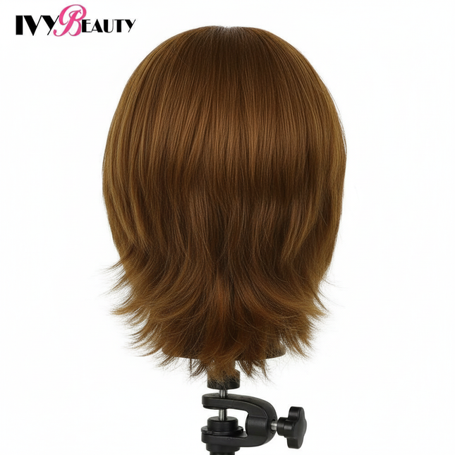 100% Real Hair Male Mannequin Head For Hairdressers Salon Hairdressing Male Training Head With Hair Beard Cutting Practice - gallery 1