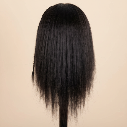 14" 100% Human Hair Mannequin Head for Braiding Practice, Hair Cutting Styling & Training for Stylists - gallery 1