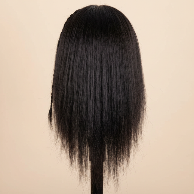 14" 100% Human Hair Mannequin Head for Braiding Practice, Hair Cutting Styling & Training for Stylists - gallery 1