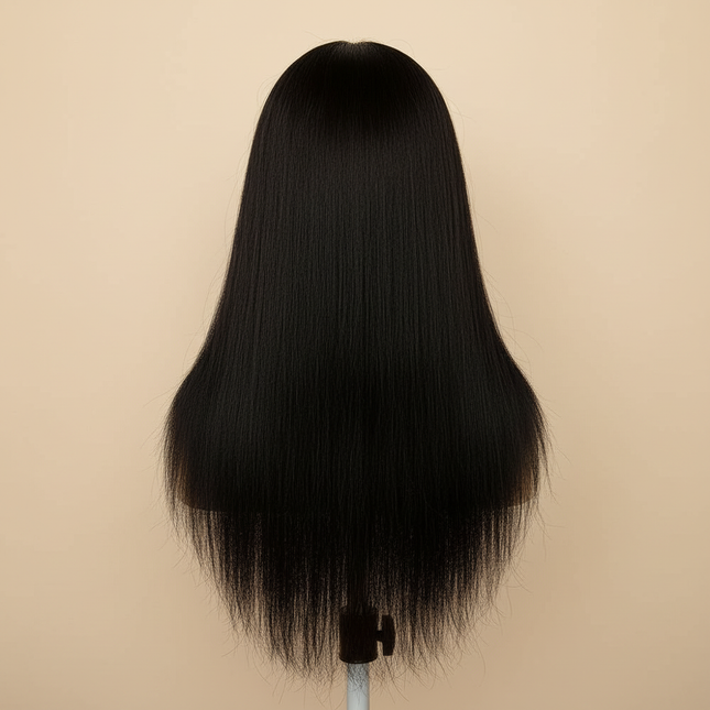 100% Human Hair Mannequin Head Natural Black Color Practice Training Model For Hairdresser Professional Can Be Ironed MUXI IDO - gallery 1