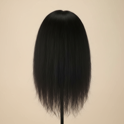 African Mannequin Head 100%Real Hair Hairdresser Training Head With Tripod  Manikin Cosmetology Doll Head For Braiding Styling - gallery 1
