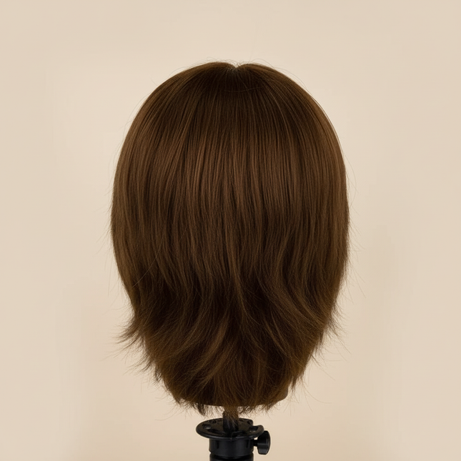 100% Human Hair Male Mannequin Head With Hair Beard Practice Manikin Hairdresser Cosmetology Training Doll Head For Hair Styling - gallery 1