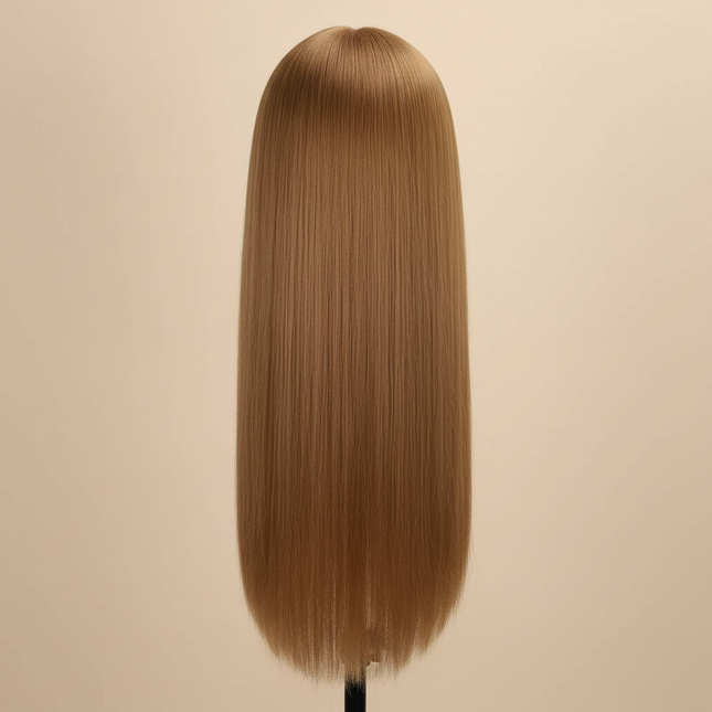 Mannequin Head Human Hair, 80% Real Hair Mannequin Head Cosmetology Manikin Practice Doll Head for Braiding Hairstyling - gallery 1