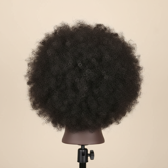 Afro Mannequin Heads With 100%Real Hair With Adjustable Tripod Hairdressing Dolls Training Head For Practice Styling Braiding - gallery 1
