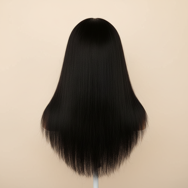 100% Human Hair Mannequin Head Natural Black Color Practice Training Model For Hairdresser Professional Can Be Ironed MUXI IDO - gallery 1
