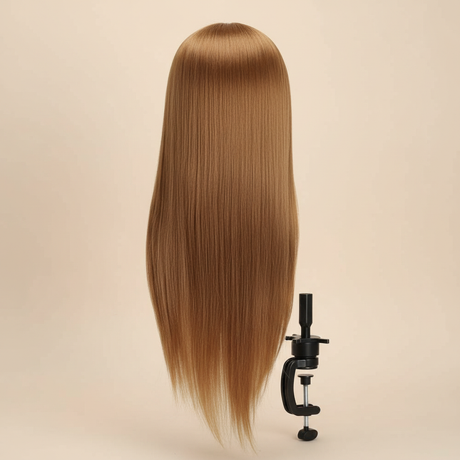 80% Real Hair Mannequin Head Training Head Cosmetology Doll Head Manikin Practice Head Hairdresser With Free Clamp Holder Female - gallery 1