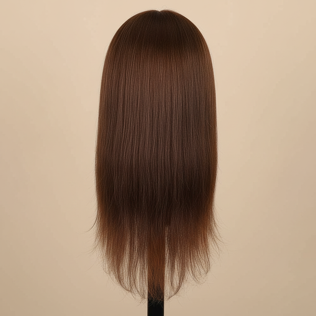 Mannequin Head with Hair 100% Real Human Hair 10-18'' Cosmetology Mannequin Head for Styling Practice on Braiding Manikin Head - gallery 1