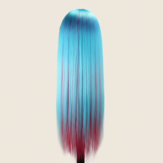 Cosmetology Mannequin Doll Head With Rainbow Color Hair For Braiding Hair Styling Training Hairart Hairdressing Salon Display - gallery 1
