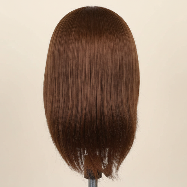 100% Human Hair Male Mannequin Head With Hair Beard Practice Manikin Hairdresser Cosmetology Training Doll Head For Hair Styling - gallery 1
