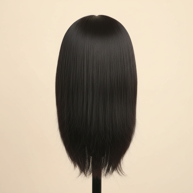 Black Short Hair Mannequin Head 100% Real Human Hair Training Doll for Hair Styling Cosmetology Manikin - gallery 1