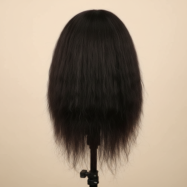 Mannequin Head With Human Hair And Wig Stand Tripod For Beauty School Braiding Practice Hairdresser Training Manikin Head Tripod - gallery 1