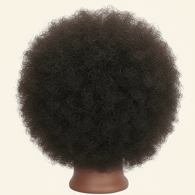 African mannequin head with 100% human hair, curly hair beauty mannequin head with display stand practice braiding hair styling - gallery 1