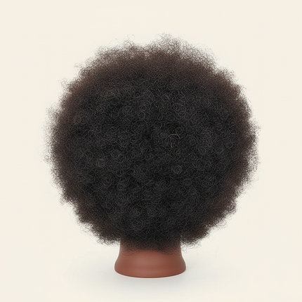 100% Human Hair Afro Curly Mannequin Head for Hairdresser Practice Cosmetology Manikin Doll Head Styling Braiding - gallery 1