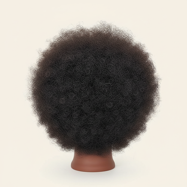 100% Human Hair Afro Curly Mannequin Head for Hairdresser Practice Cosmetology Manikin Doll Head Styling Braiding - gallery 1