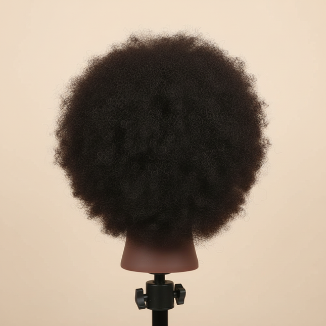 Afro Mannequin Head 8inches 100% Human Hair Traininghead Styling Head Braid Hair Dolls Head for Practicing Cornrows and Braids - gallery 1