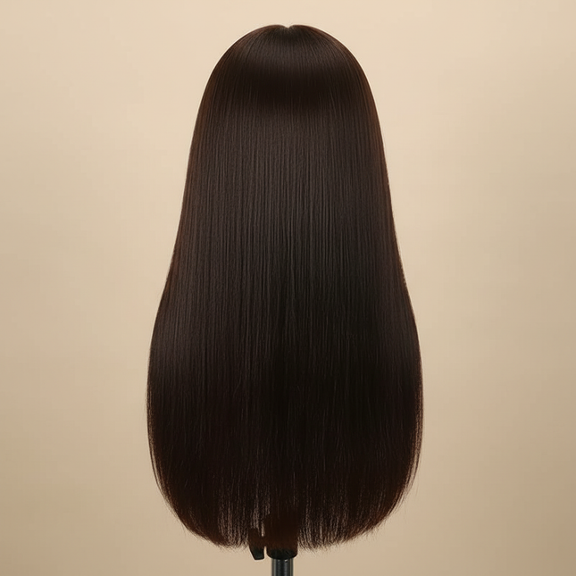 Premium Mannequin Head With Long Straight Hair 80% Human Hair & Wig Stand For Hairdresser Practice Training + DIY Hair Styling B - gallery 1