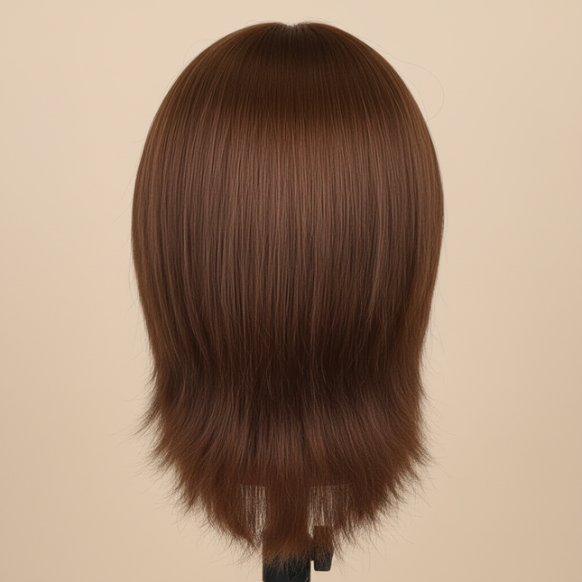 100% Human Hair Male Mannequin Head With Hair Beard Practice Manikin Hairdresser Cosmetology Training Doll Head For Hair Styling - gallery 1