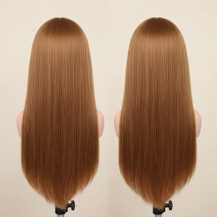85% Real Hair Training Mannequin Head With Brown Hair For Barber Hairdressing Practice Doll Head With Stand Tripod For Hairstyle - gallery 1