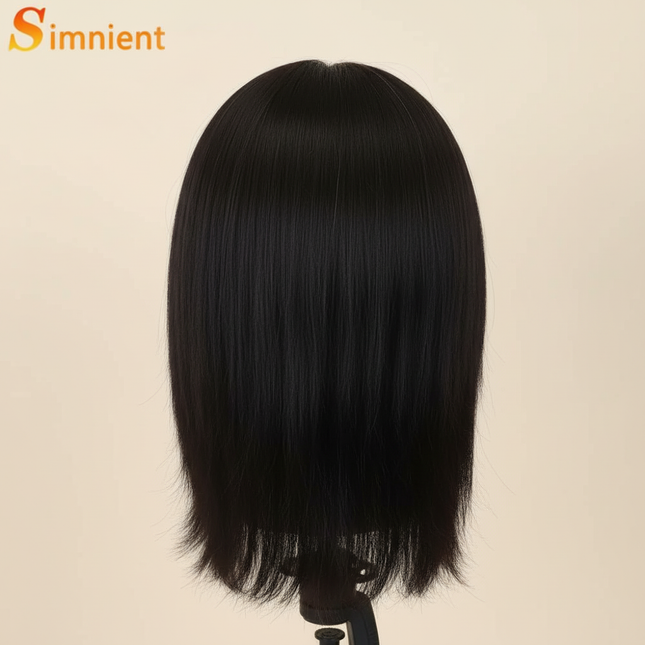 100% Human Hair Male Mannequin Head With Hair Beard Practice Manikin Hairdresser Cosmetology Training Doll Head For Hair Styling - gallery 1
