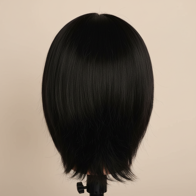 Mannequin Head With 100% Human Hair Cosmetology Manikin head for Cutting Styling With Doll Head for Hair Styling with Clamp Stan - gallery 1