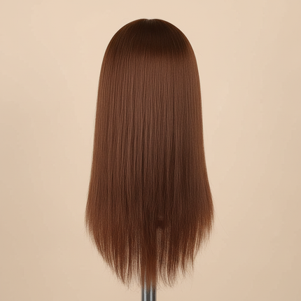 Long Hair Mannequin Head with Human Hair Hairdresser Practice Training Head Cosmetology Manikin Doll Head And Wig Stand Tripod - gallery 1