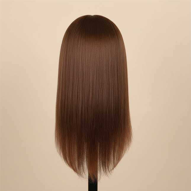 Long Hair Mannequin Head with Human Hair Hairdresser Practice Training Head Cosmetology Manikin Doll Head And Wig Stand Tripod - gallery 1