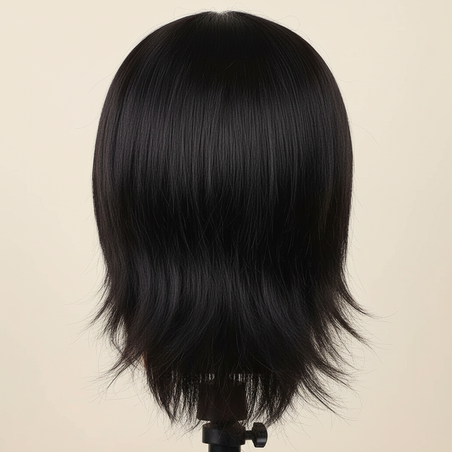 Mannequin Head with 100% Real Human Hair Hairdresser Practice Cosmetology Styling Training Doll Head with Table Stand Clamp - gallery 1