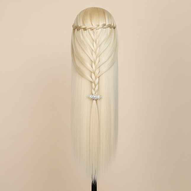 Colorful  28" Mannequin Head Hair Styling Training Braiding Manikin Cosmetology Synthetic Hair For Hairdresser,Free Clamp Hold - gallery 1