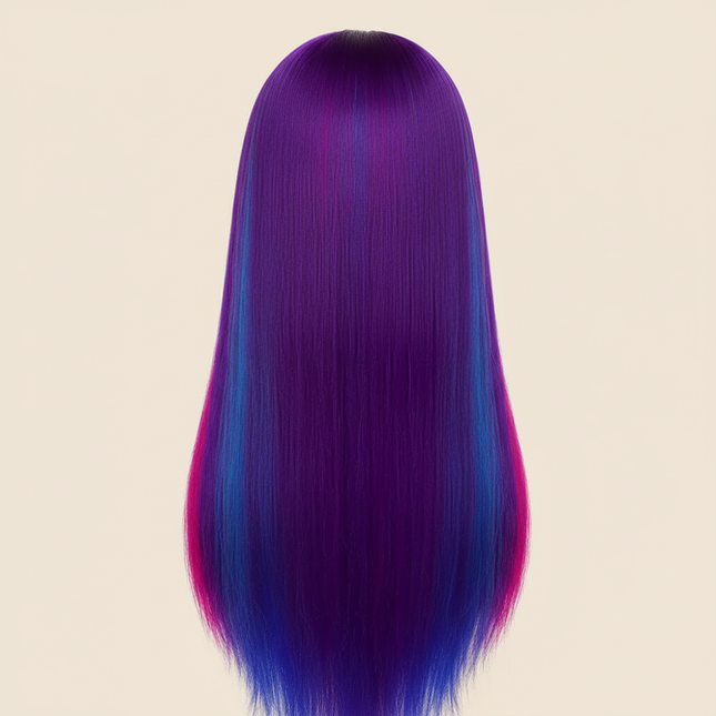 Hairdressing Doll Mannequin Head With Long Synthetic Fiber Hair 70Cm For Hairstyles Colorful Brading Dummy Doll Training Head - gallery 1
