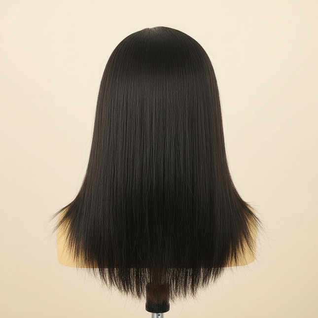 100% Human Hair Mannequin Head Natural Black Color Practice Training Model For Hairdresser Professional Can Be Ironed MUXI IDO - gallery 1