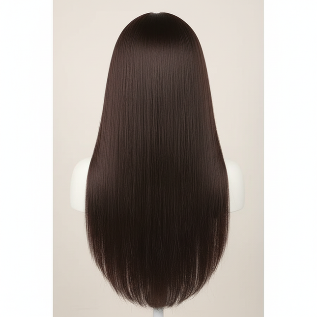 24 inch synthetic hair makeup mannequin head, beauty mannequin practice doll head, with desktop stand and hair styling set - gallery 1