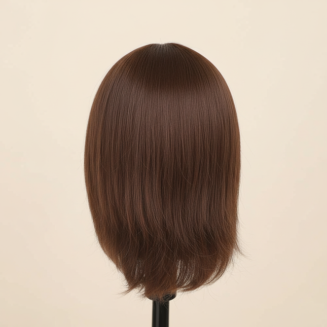 Black Short Hair Mannequin Head 100% Real Human Hair Training Doll for Hair Styling Cosmetology Manikin - gallery 1