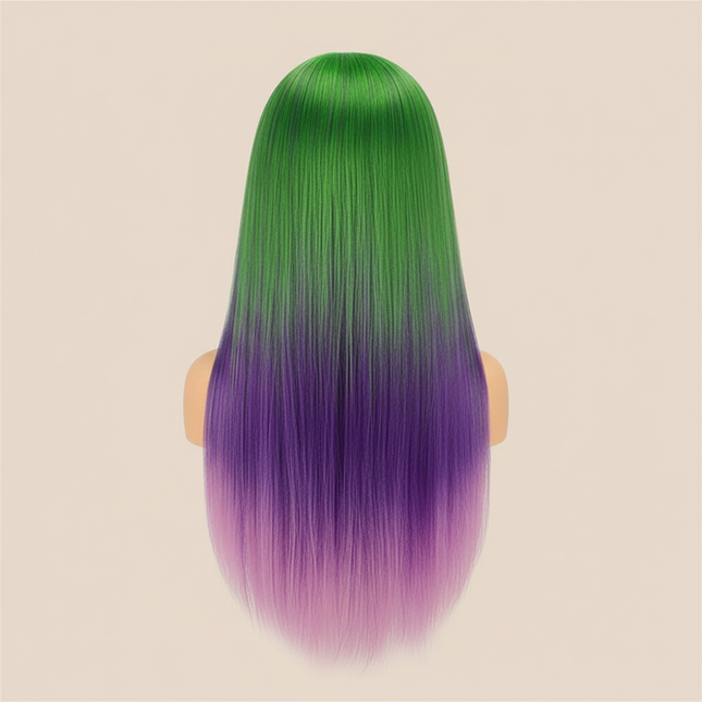 Hairdressing Doll Mannequin Head With Long Synthetic Fiber Hair 70Cm For Hairstyles Colorful Brading Dummy Doll Training Head - gallery 1
