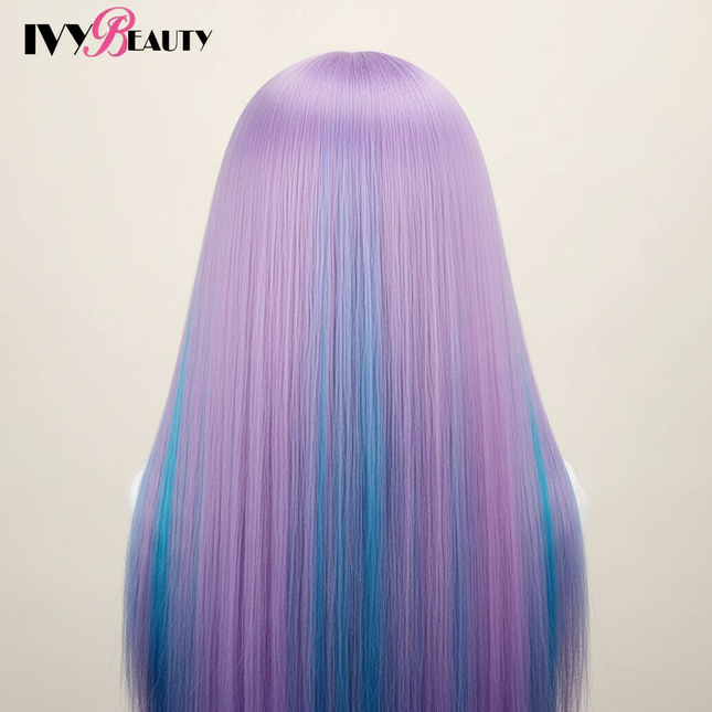 Mannequin Heads For Hairstyles 29Inch Hairdressing Head Rainbow Synthetic Hair Mannequin Dolls Head For Hairdresser Styling Prac - gallery 1