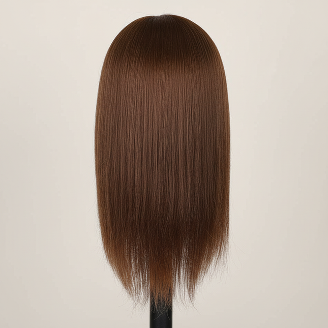 Long Hair Mannequin Head with Human Hair Hairdresser Practice Training Head Cosmetology Manikin Doll Head And Wig Stand Tripod - gallery 1