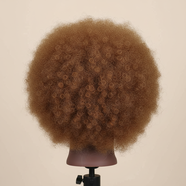 Afro Mannequin Head 8inches 100% Human Hair Traininghead Styling Head Braid Hair Dolls Head for Practicing Cornrows and Braids - gallery 1