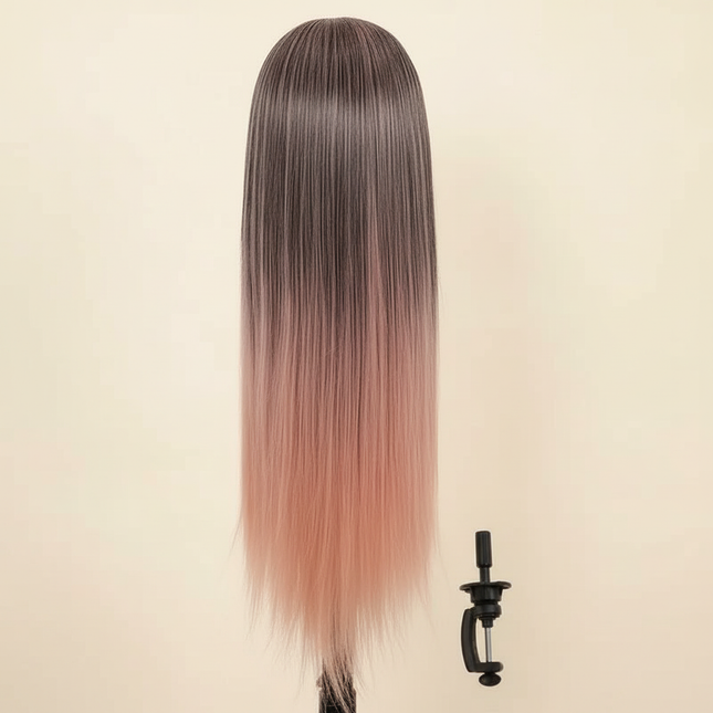 Colorful  28" Mannequin Head Hair Styling Training Braiding Manikin Cosmetology Synthetic Hair For Hairdresser,Free Clamp Hold - gallery 1