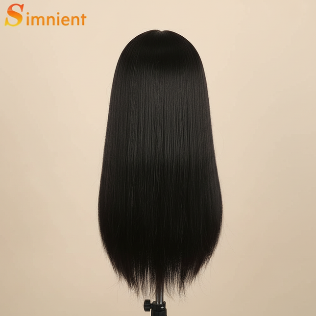 26 inch Long Mannequin Head with 85%Real Human Hair,Training Head with Hair, Doll Head for Hair Styling,Cosmetology Manikin Head - gallery 1