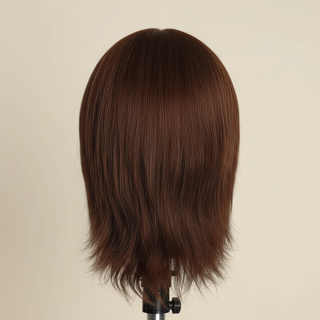 100% Human Hair Male Mannequin Head 8 Inch Hairdresser Practice Beauty Styling Training Mannequin Doll Head, Free Desktop Small - gallery 1